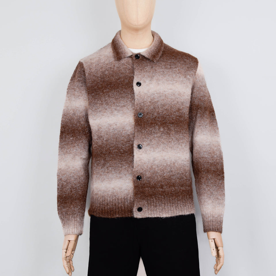 NN. 07 Alfie Polo Cardigan 6656 - Camel Stripe