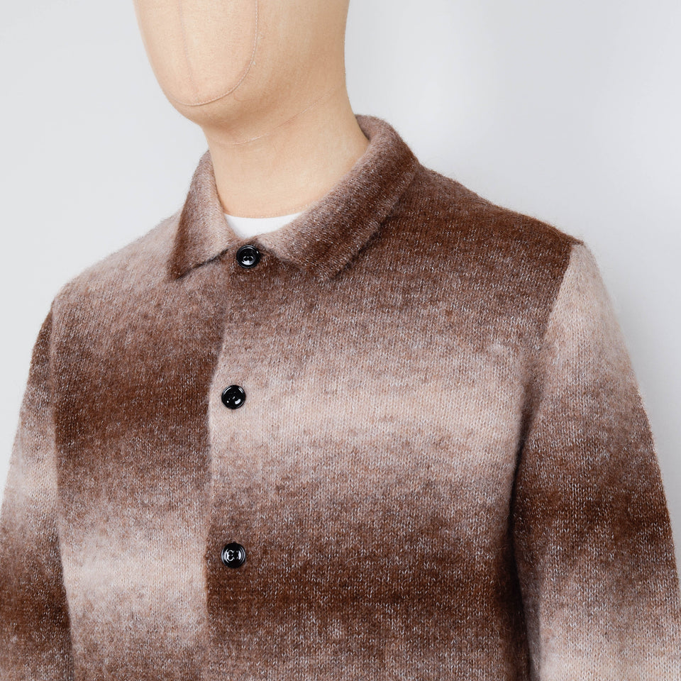 NN. 07 Alfie Polo Cardigan 6656 - Camel Stripe