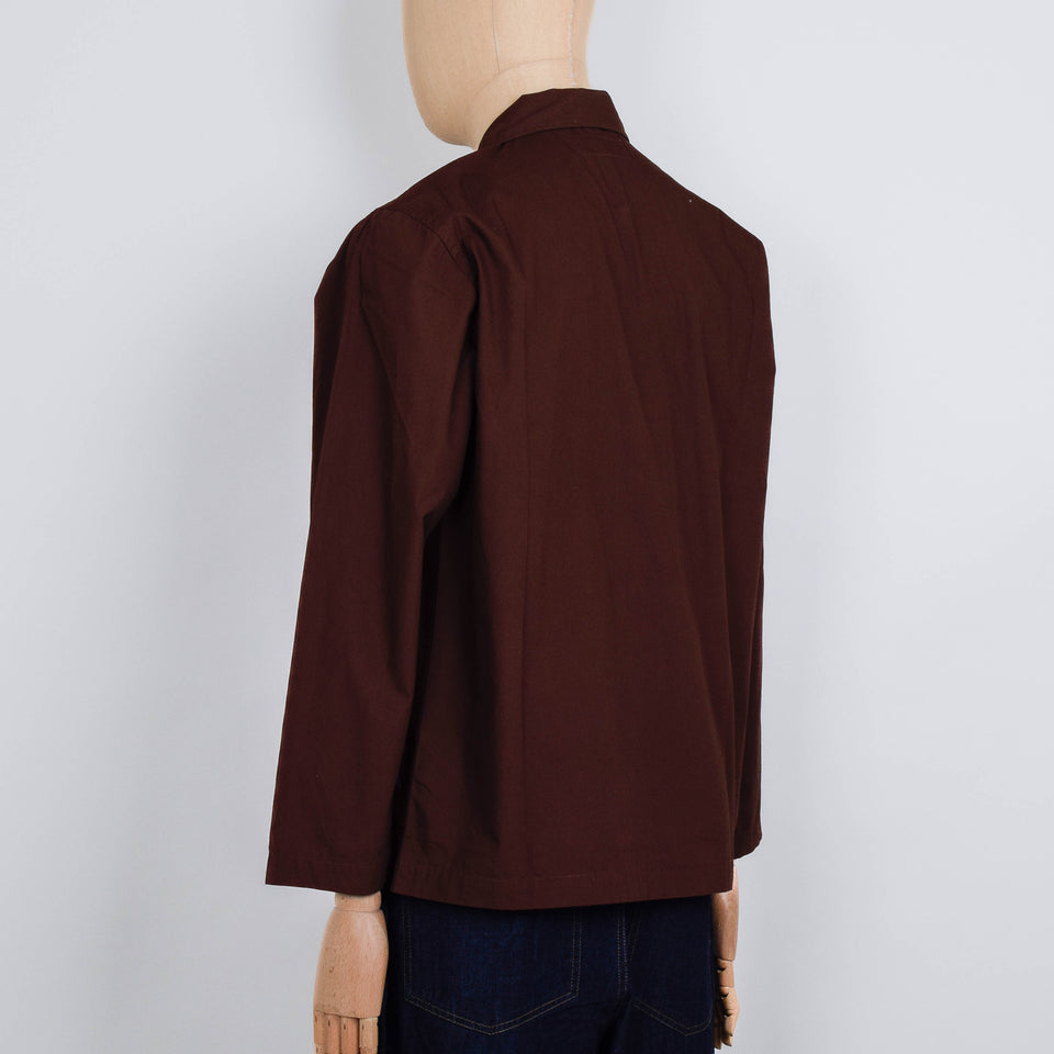 Universal Works Bakers Overshirt Peached Poplin - Brown