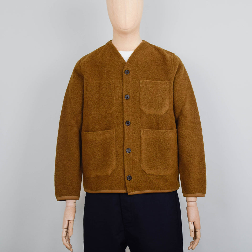 Universal Works Wool Fleece Cardigan - Mustard