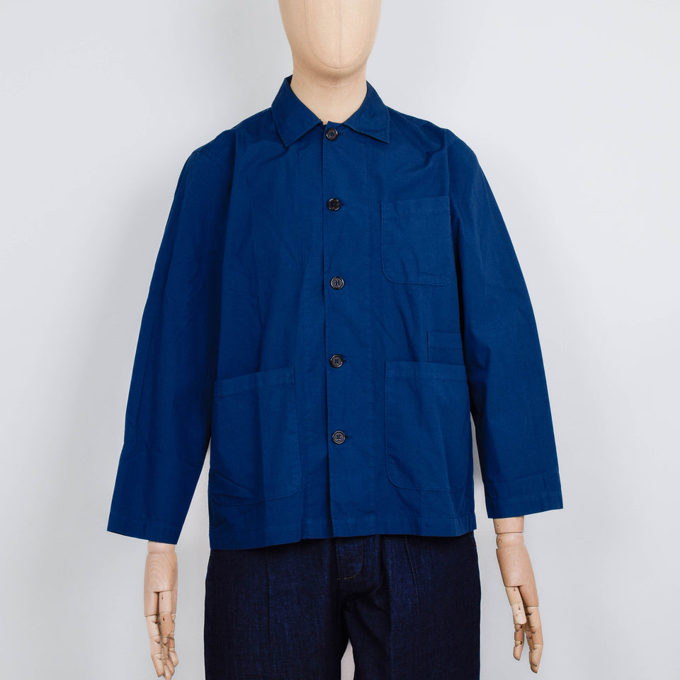 Universal Works Bakers Overshirt Organic Fine Poplin - Navy