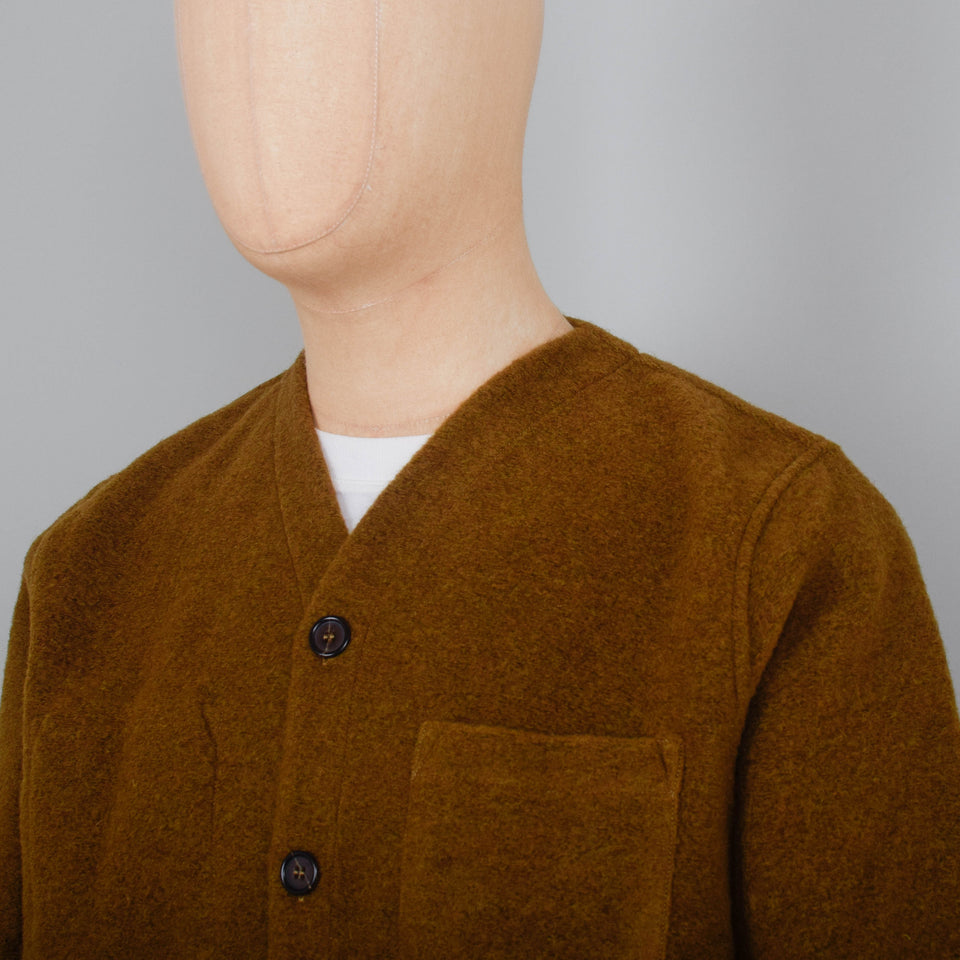 Universal Works Wool Fleece Cardigan - Mustard