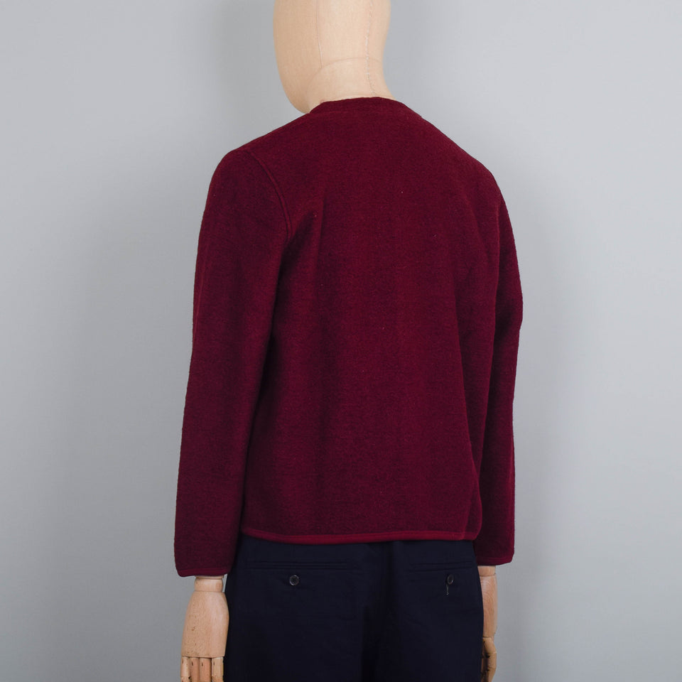 Universal Works Wool Fleece Cardigan - Deep Red