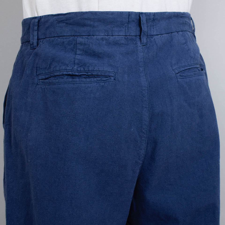 Folk Cotton Linen Trouser - Woad