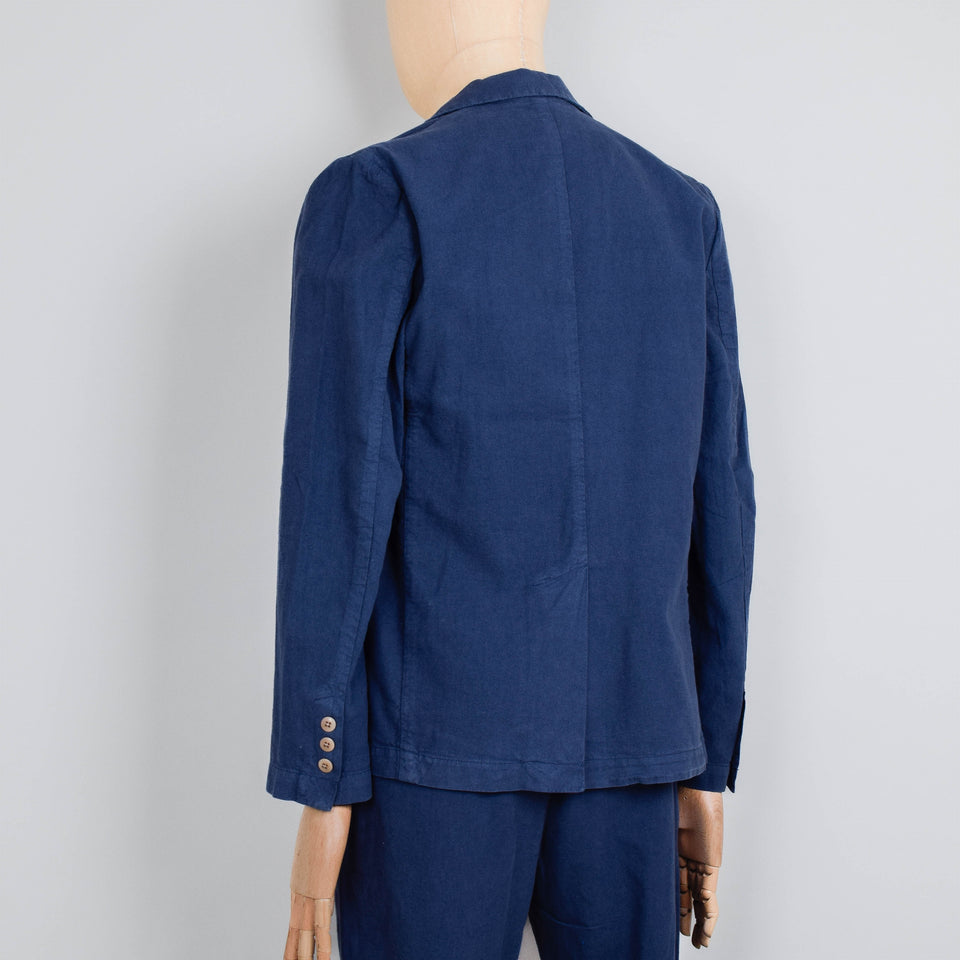 Folk Cotton Linen Blazer - Woad