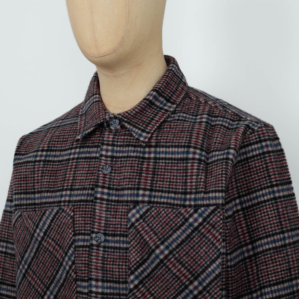 Edwin Julius Shirt - Burgundy/Blue
