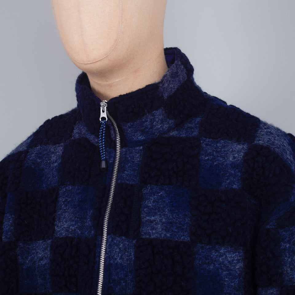 Folk Fleece Overhead - Navy Checkerboard