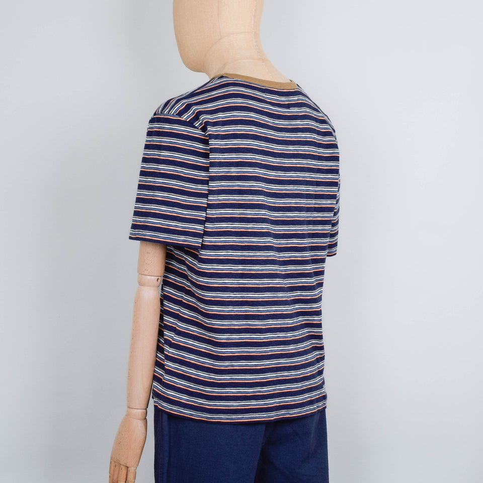 Folk Muti Stripe Tee - Navy Mix