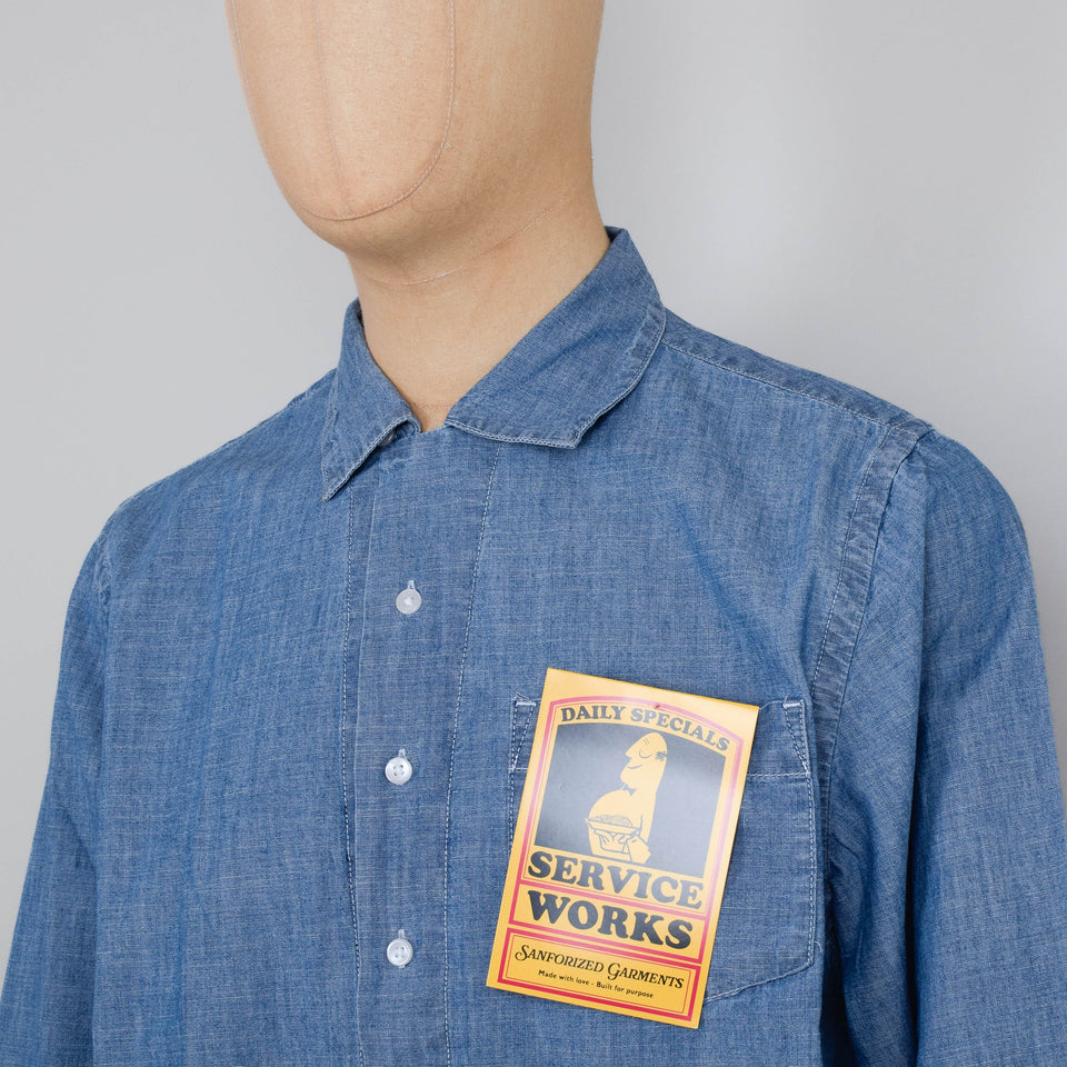 Service Works Chambray Resort Shirt - Light Blue