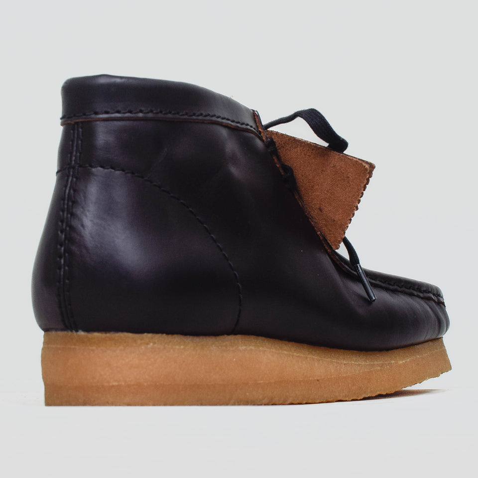 Clarks Originals Wallabee Boot - Black Smooth Leather