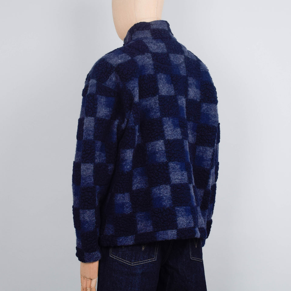 Folk Fleece Overhead - Navy Checkerboard