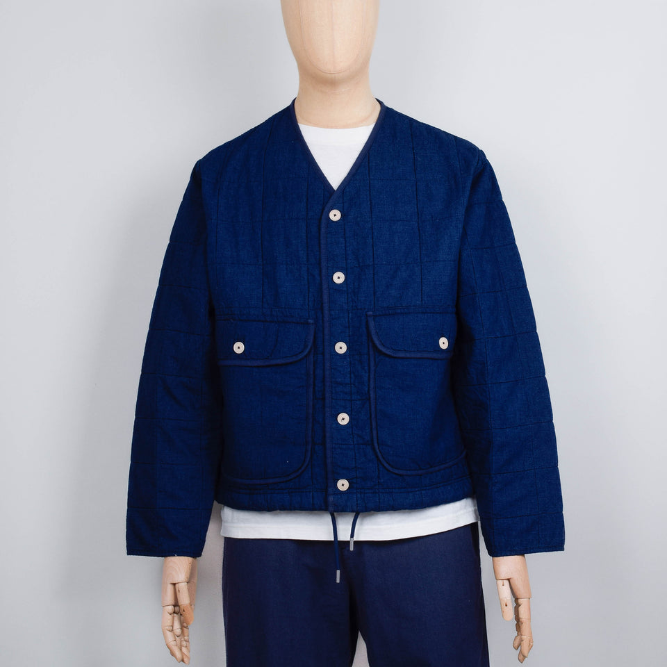 Folk Lightweight Liner Jacket - Indigo Microcheck