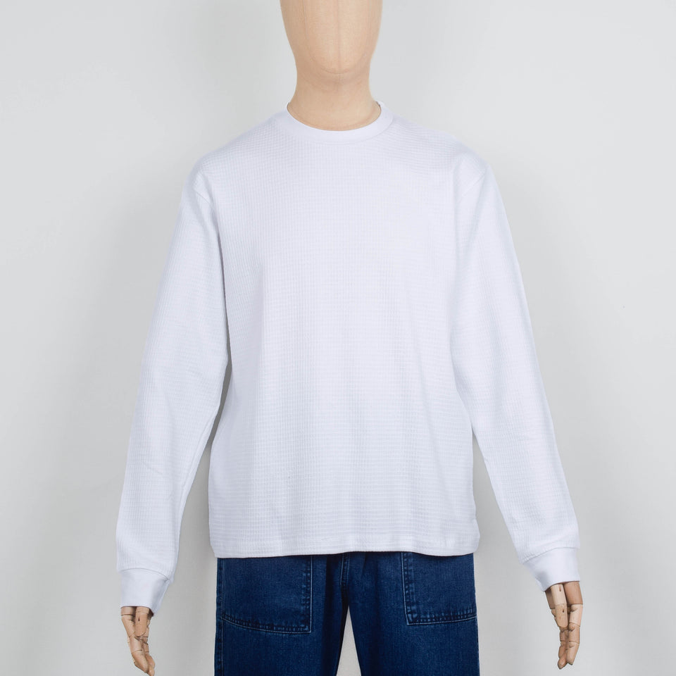 Power Goods Thermal Waffle LS Tee - White