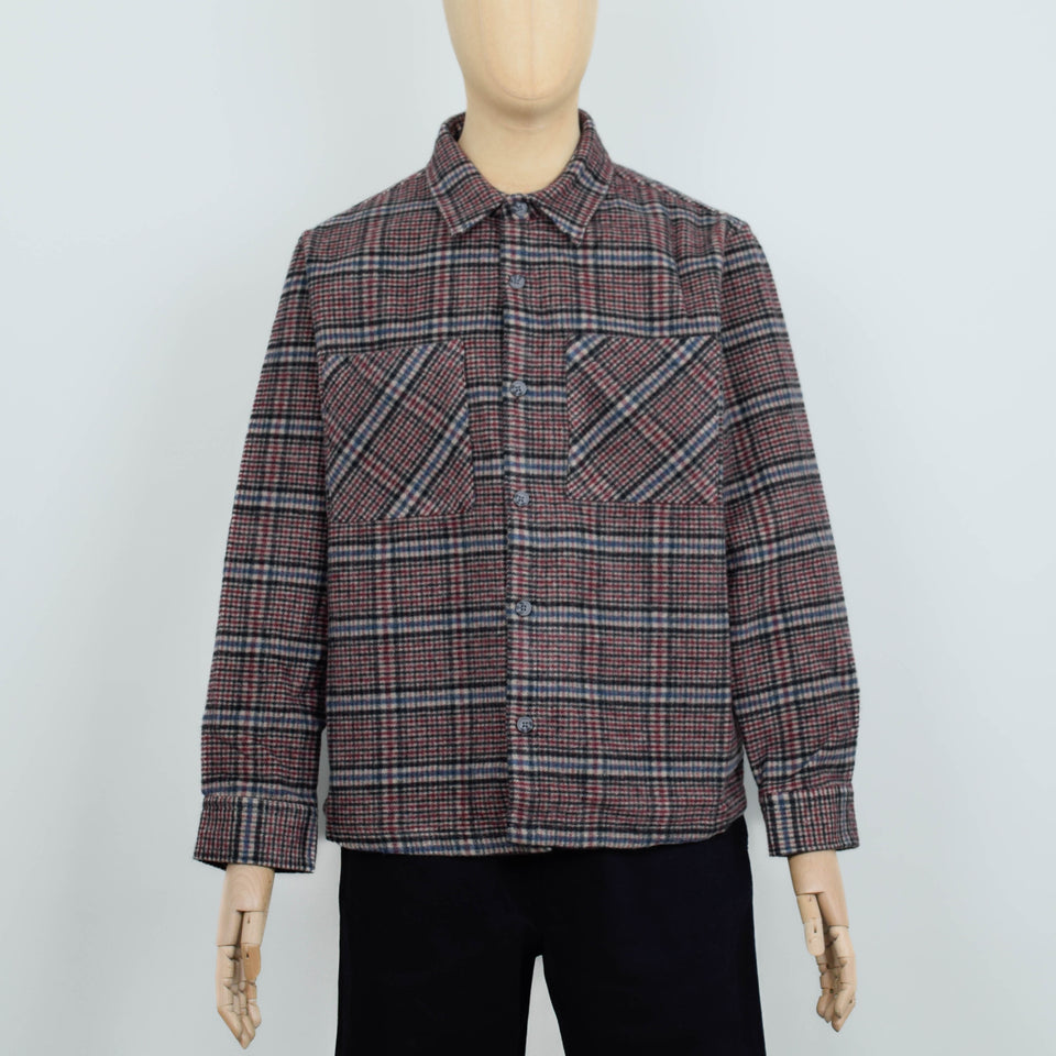Edwin Julius Shirt - Burgundy/Blue
