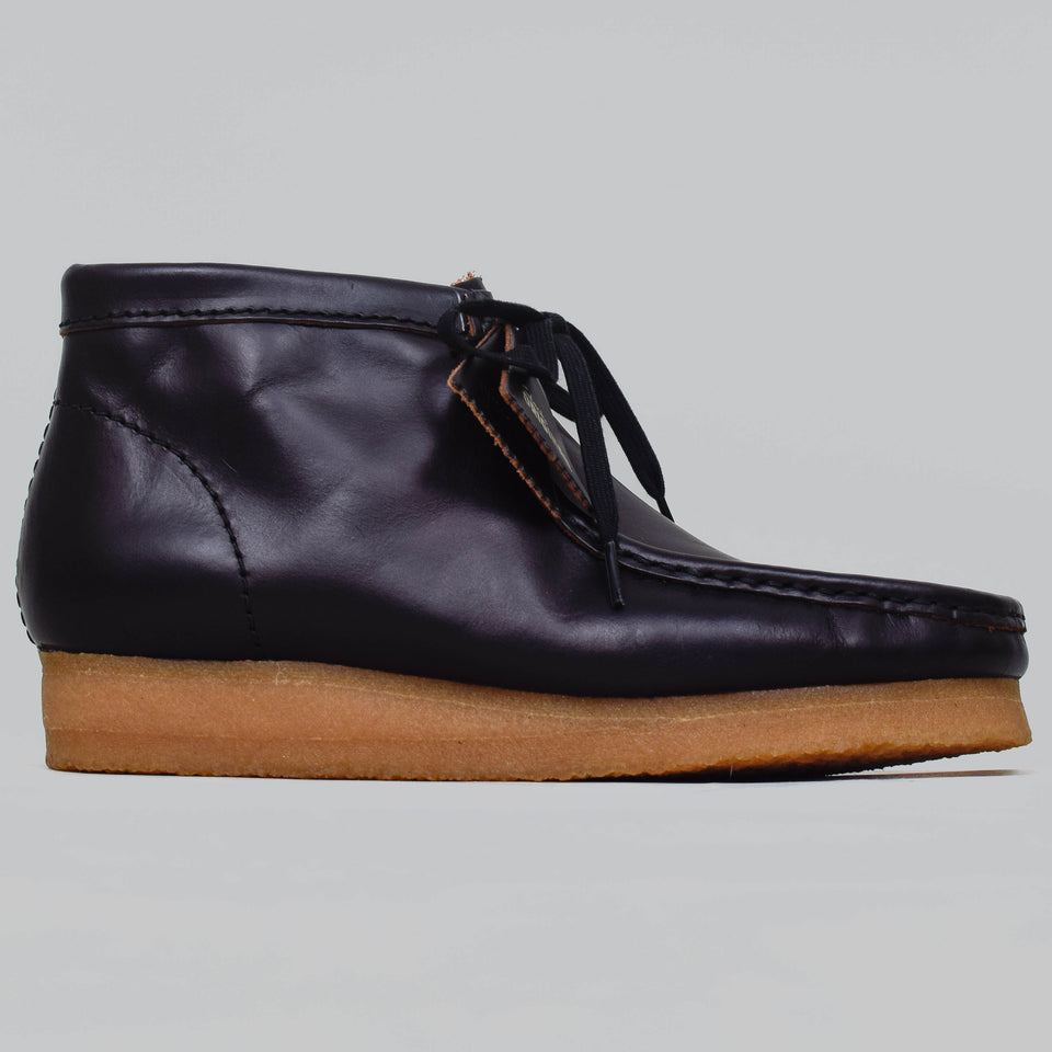 Clarks Originals Wallabee Boot - Black Smooth Leather