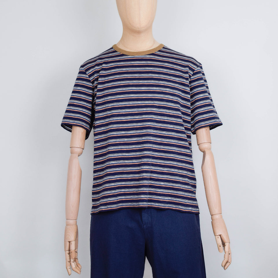 Folk Muti Stripe Tee - Navy Mix