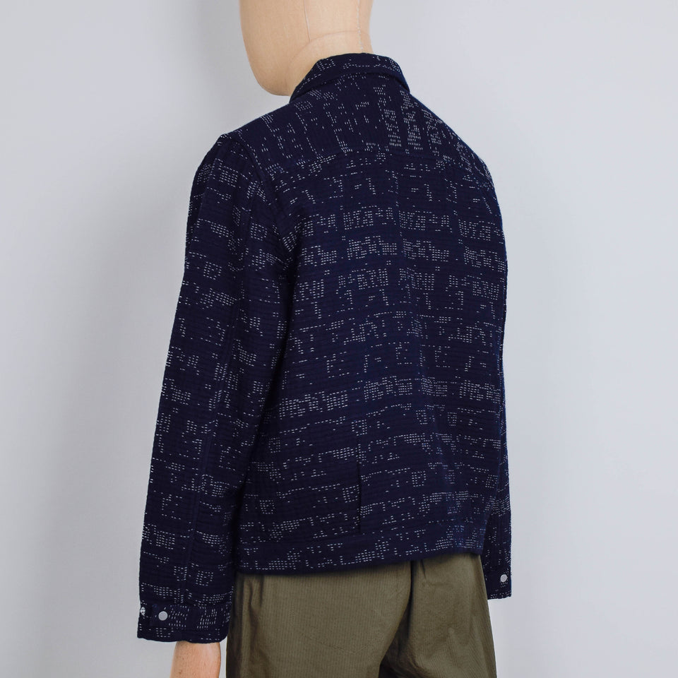 Folk Signal Blouson - Stray Float Stitch Indigo