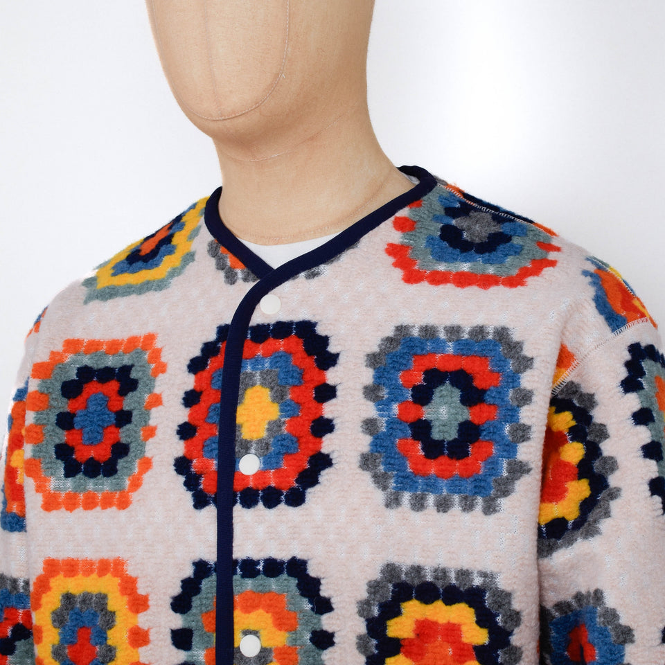 Snow Peak Wool Jacquard Cardigan - Ivory