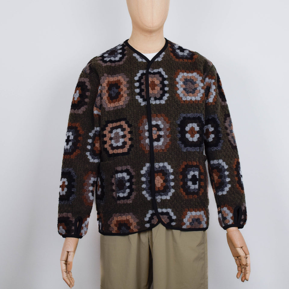 Snow Peak Wool Jacquard Cardigan - Olive