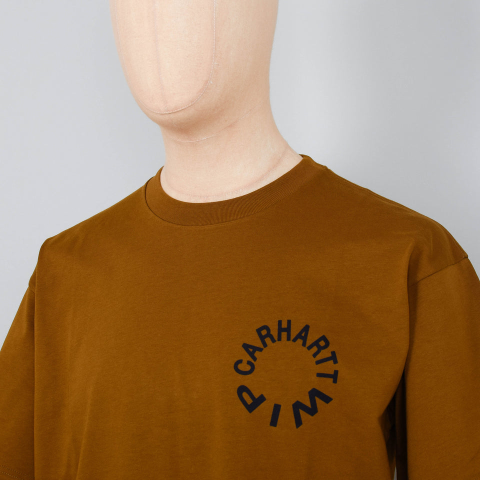 Carhartt WIP S/S Work Varsity T-Shirt - Deep H Brown / Black