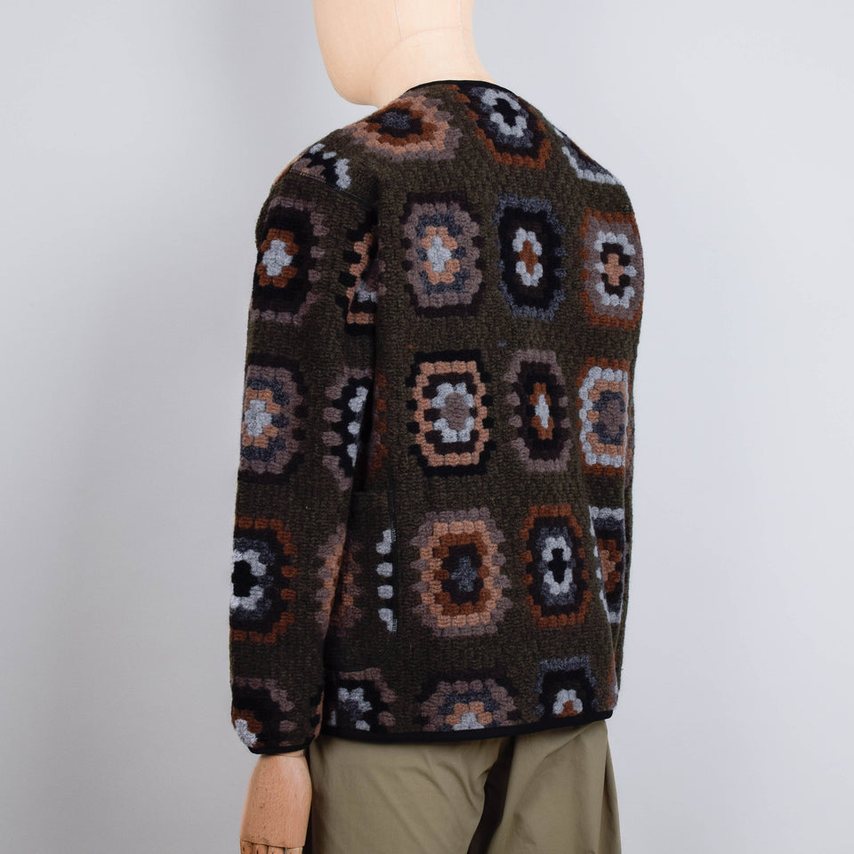 Snow Peak Wool Jacquard Cardigan - Olive