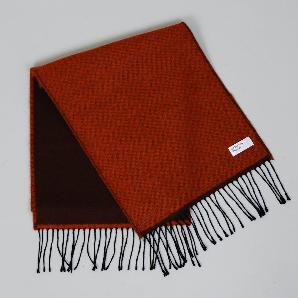 Universal Works Double Sided Scarf - Rust/Brown