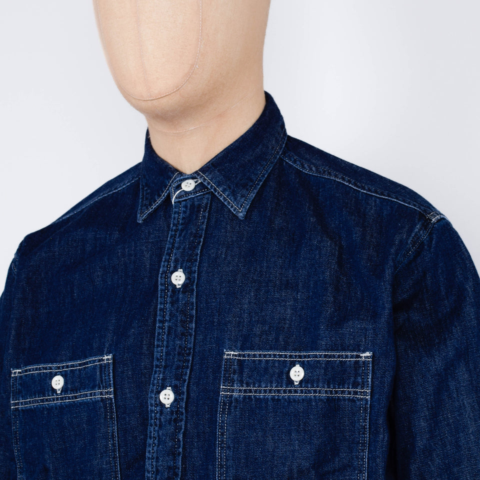 Edwin Work Shirt - Blue Dark Used