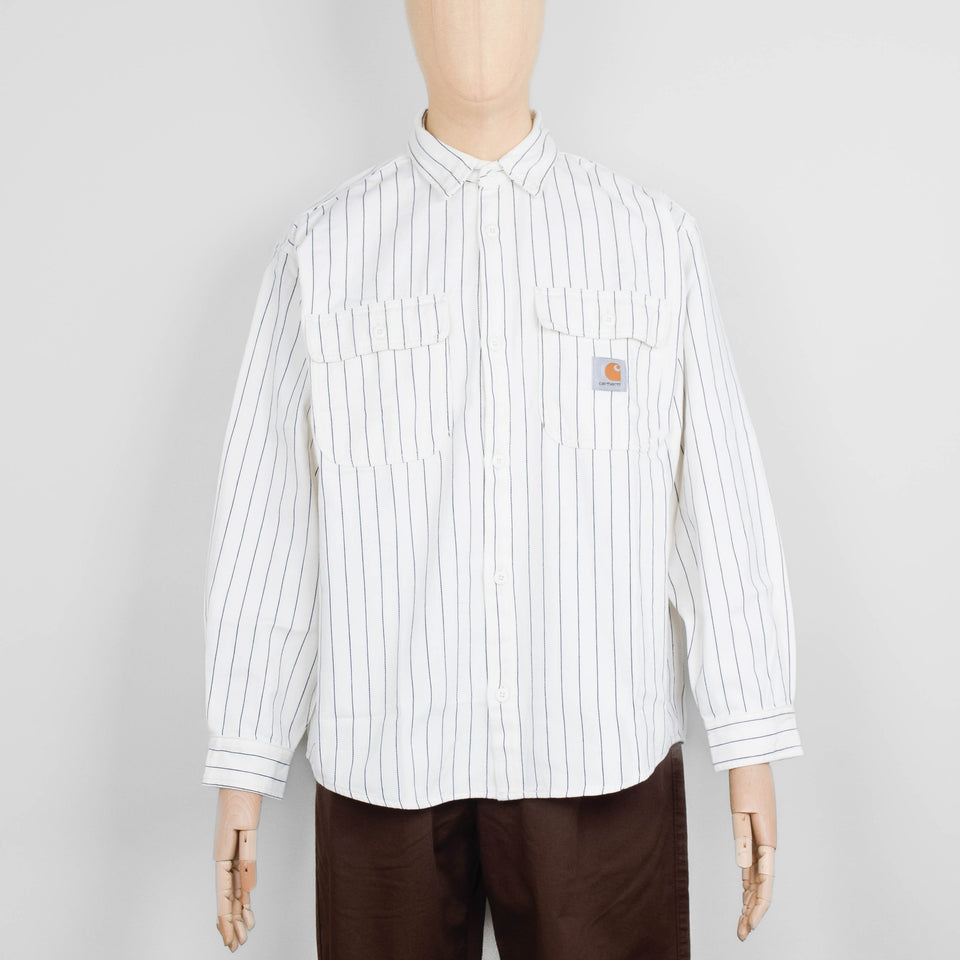 Carhartt WIP Hendry Shirt Jac Seaton Stripe - Wax / Dark Navy