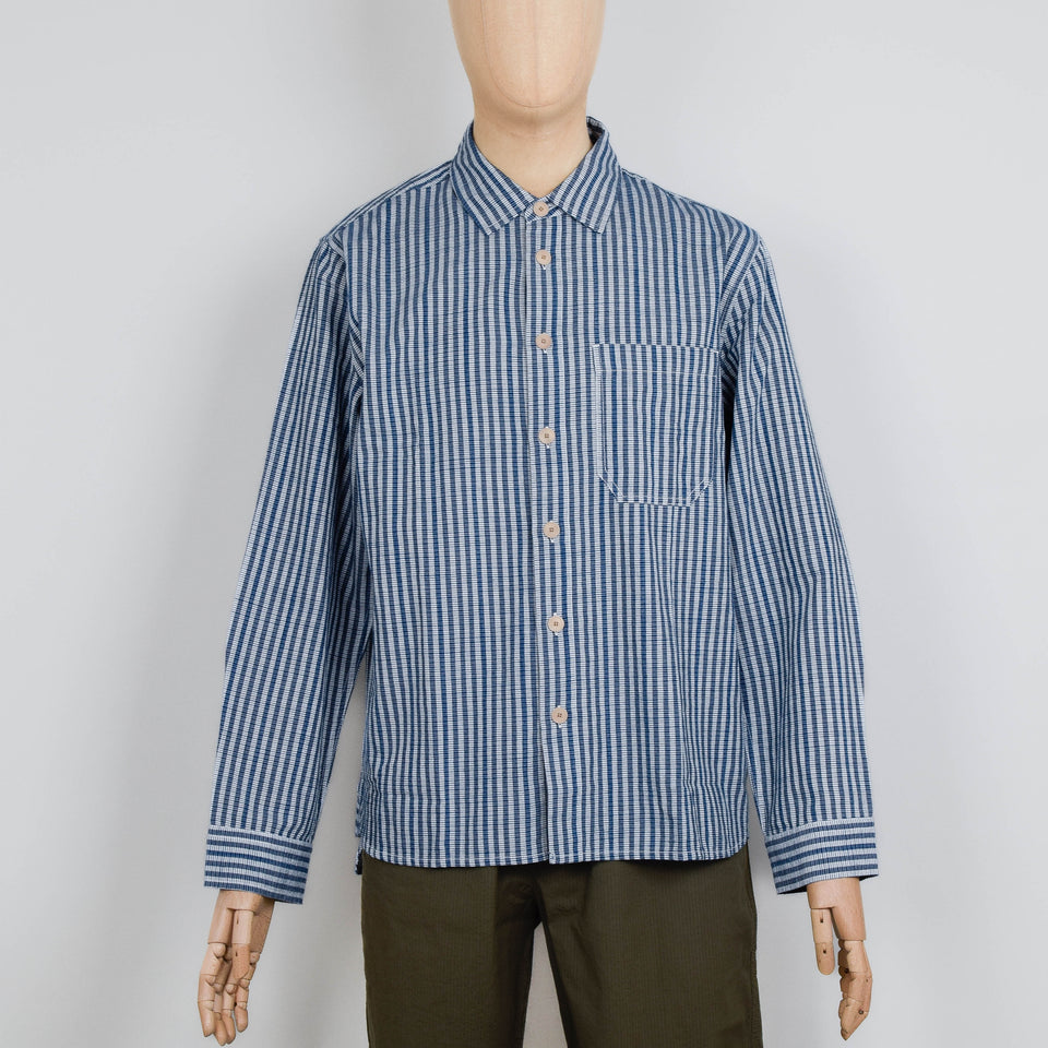 Folk Easy Fit Shirt - Indigo Crinkle Mini Check