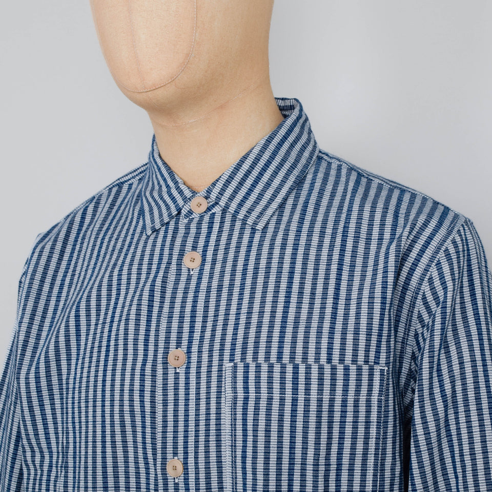 Folk Easy Fit Shirt - Indigo Crinkle Mini Check