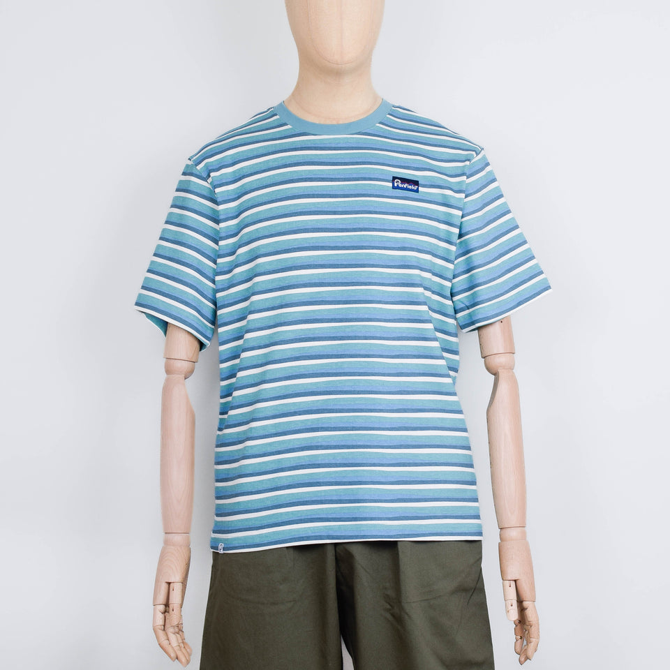 Penfield Wave Texture Stripe S/S T-Shirt - Dusty Turquoise