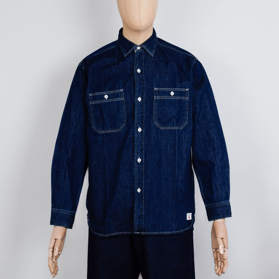 Edwin Work Shirt - Blue Dark Used
