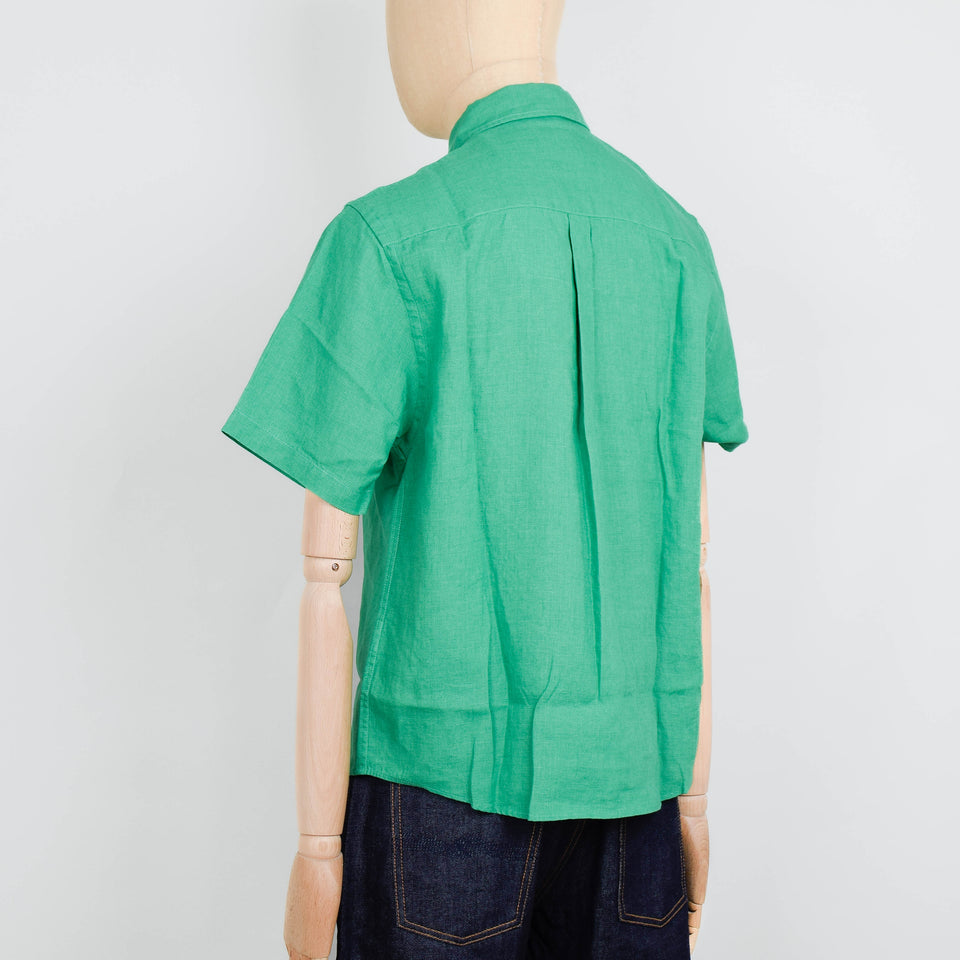 Colorful Standard Linen Short Sleeve Shirt - Kelly Green