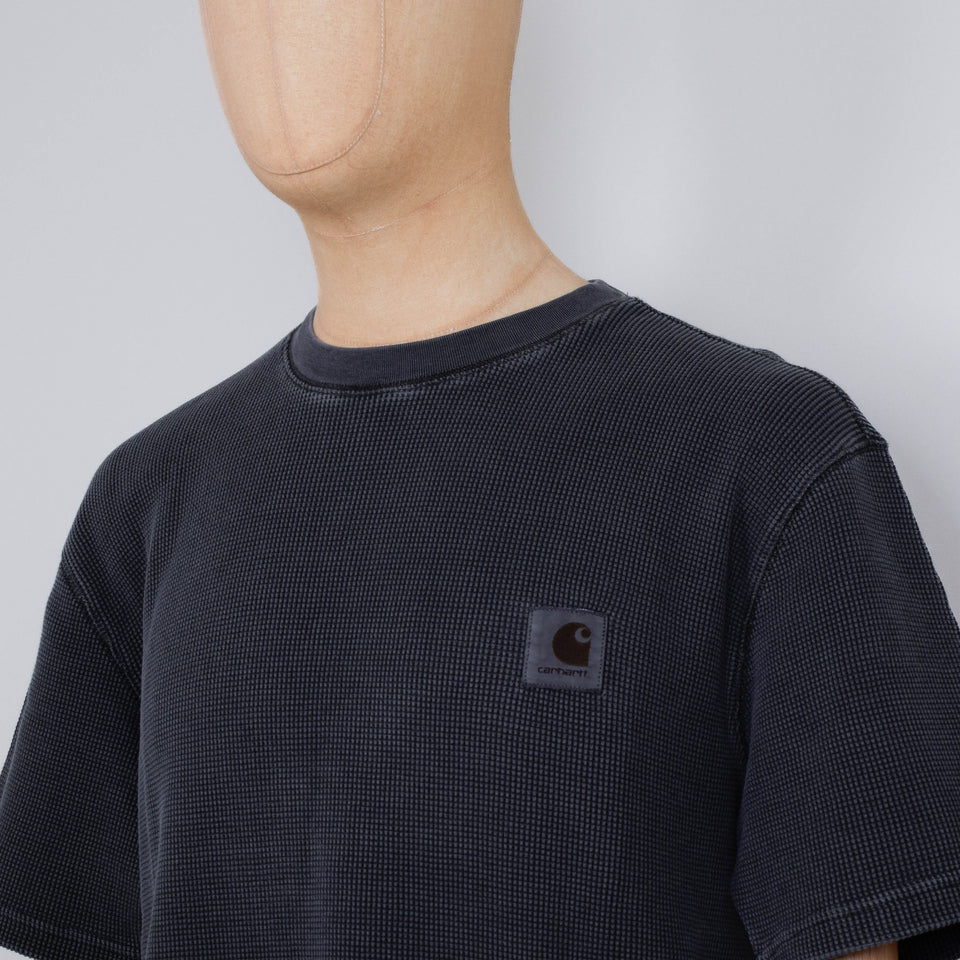 Carhartt WIP S/S Nelson Waffle T-Shirt - Black Garment Dyed