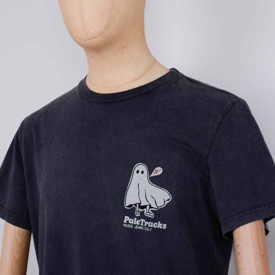 Nudie Jeans Roy Pale Tracks T-Shirt - Charcoal