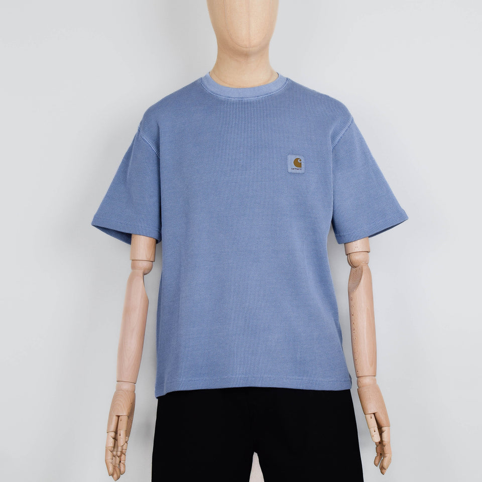 Carhartt WIP S/S Nelson Waffle T-Shirt - Gentle Blue Garment Dyed