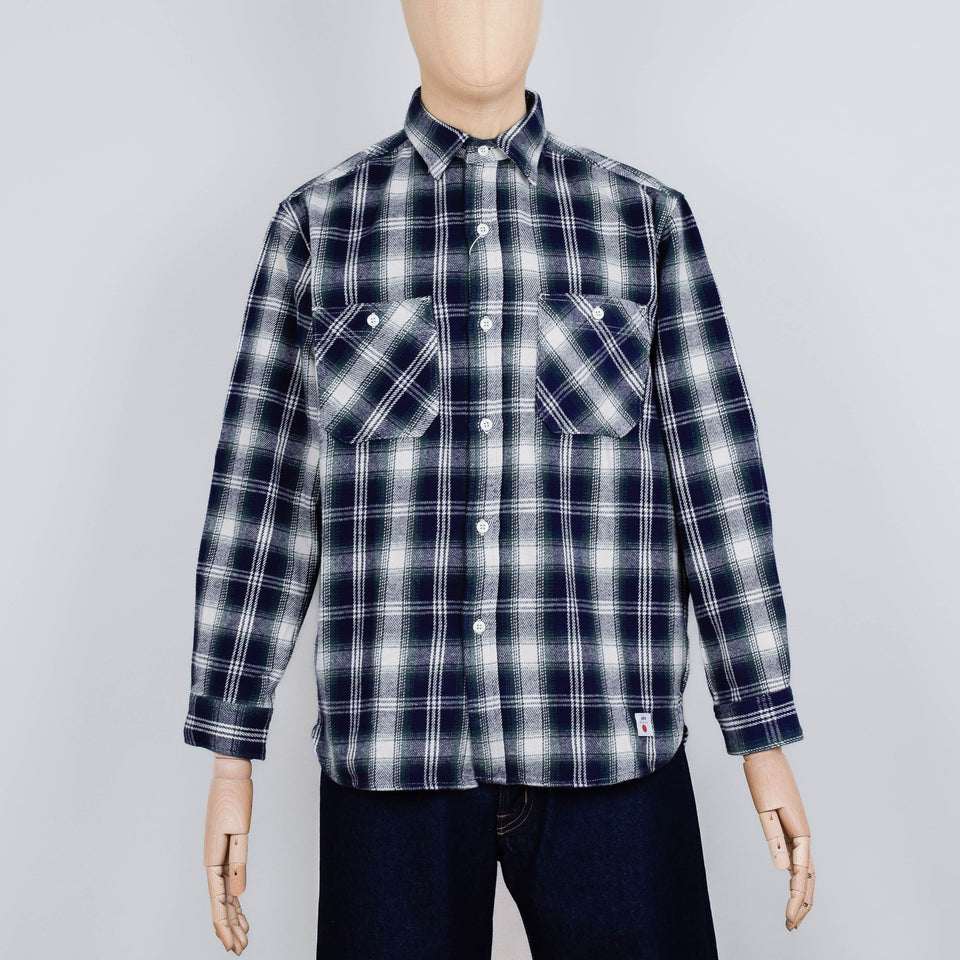 Edwin Work Shirt LS - Navy/Green