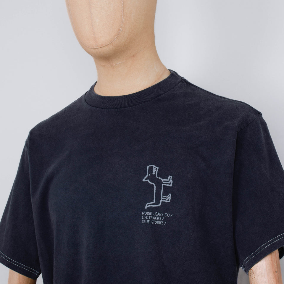 Nudie Jeans Koffe Tracks T-Shirt - Charcoal