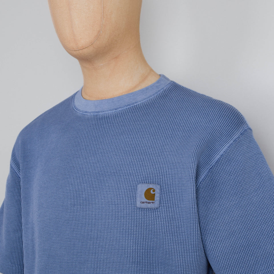 Carhartt WIP S/S Nelson Waffle T-Shirt - Gentle Blue Garment Dyed