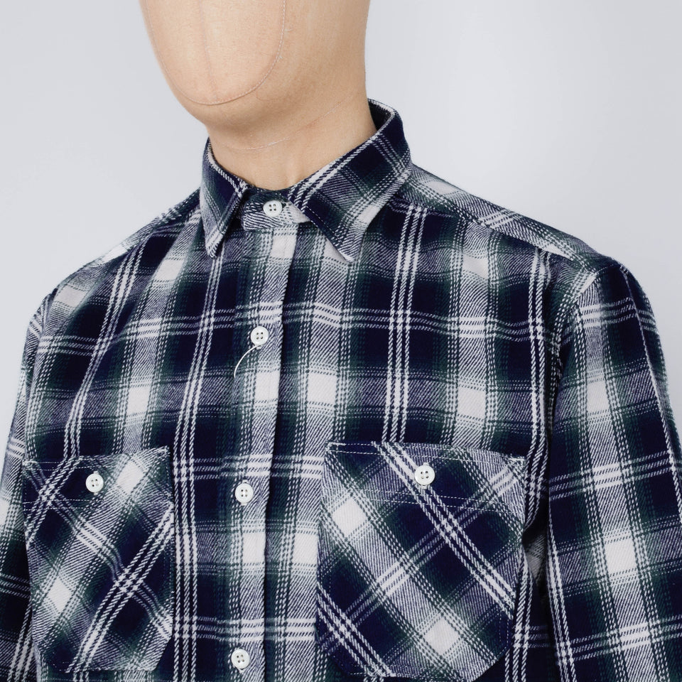 Edwin Work Shirt LS - Navy/Green