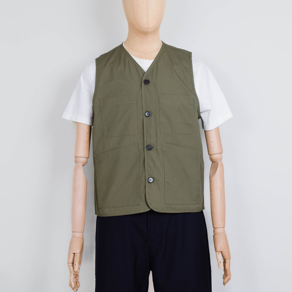 Universal Works City Waistcoat Recycled Polytech - Olive