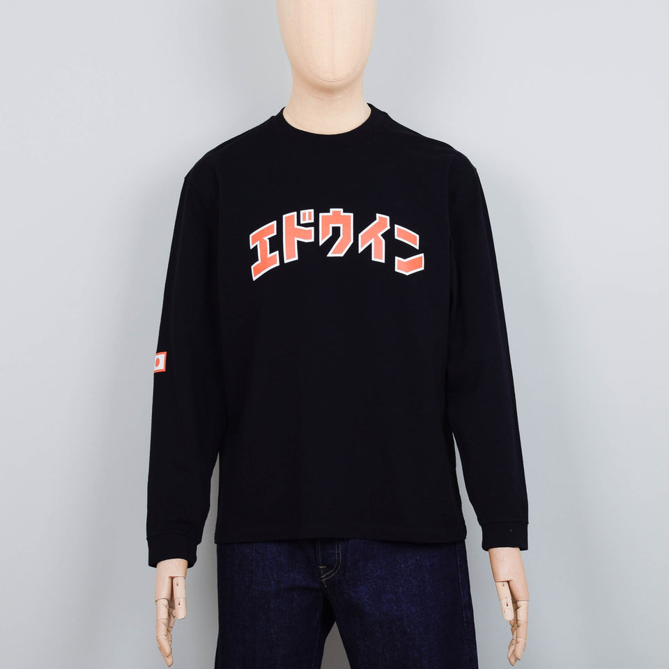 Edwin Katakana Retro T-Shirt L/S - Black
