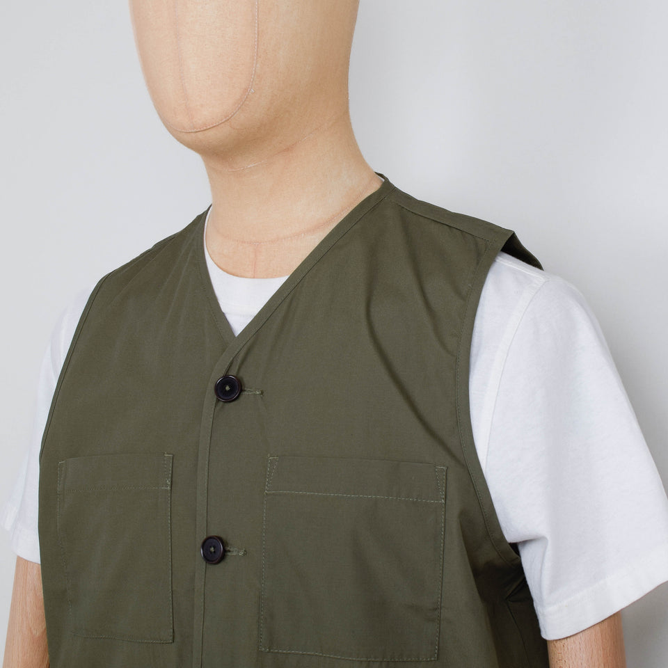 Universal Works City Waistcoat Recycled Polytech - Olive