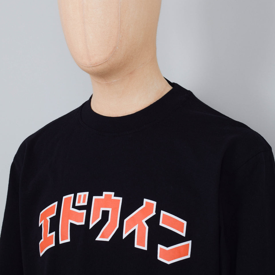 Edwin Katakana Retro T-Shirt L/S - Black
