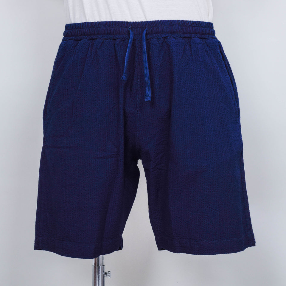 Universal Works Simple Short Seersucker - Washed Indigo