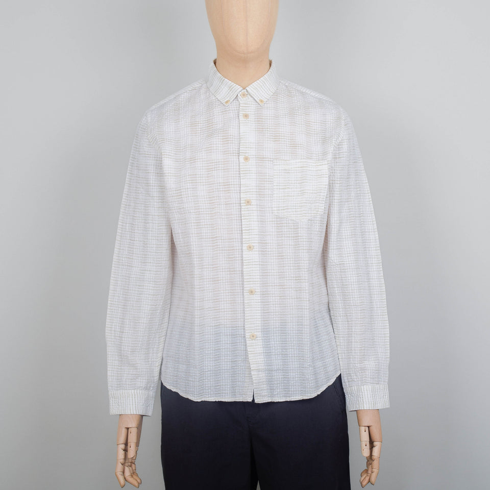 Folk Relaxed Fit Shirt - Natural Crinkle Stripe