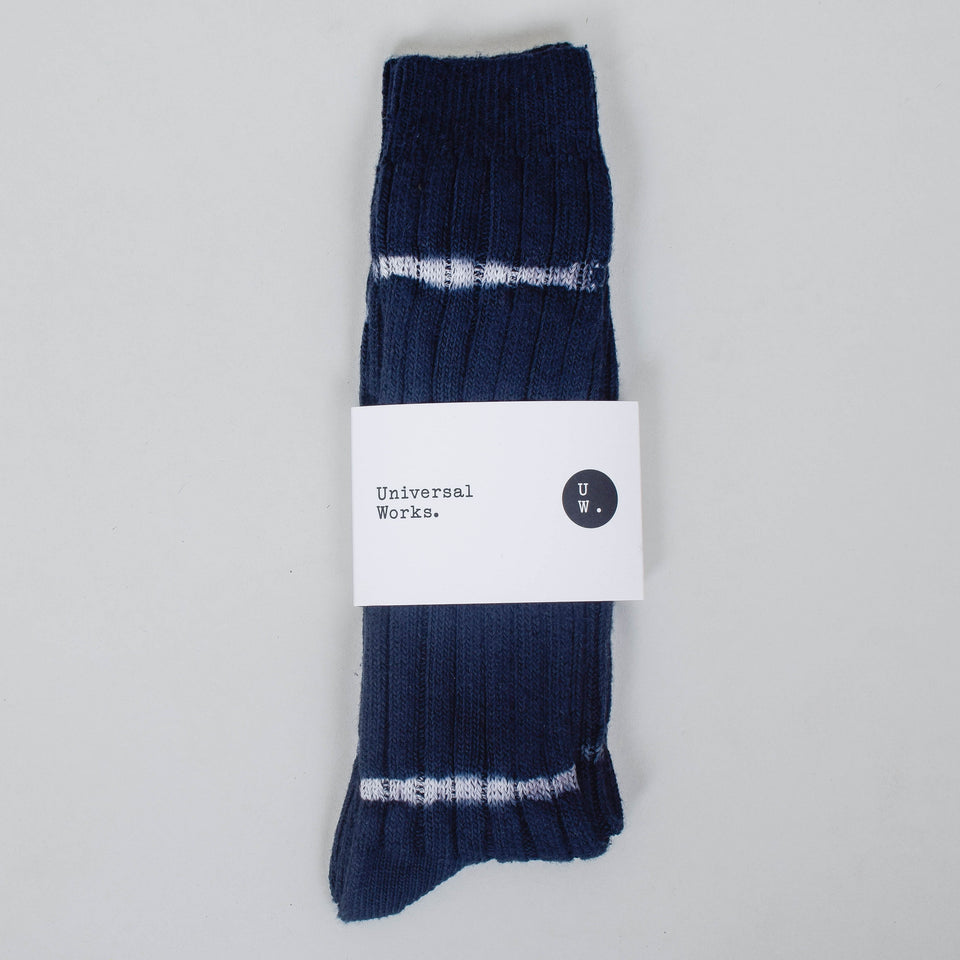 Universal Works Tie Dye Sock - Navy