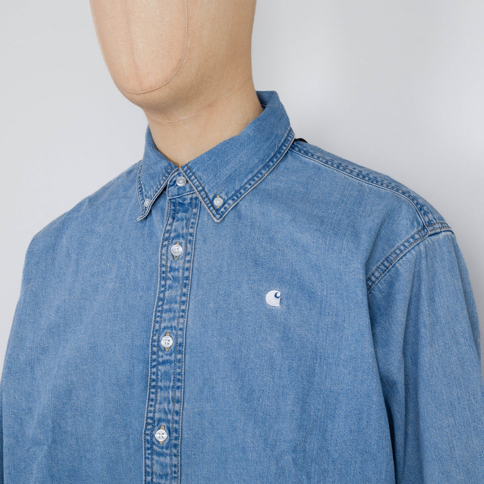 Carhartt WIP L/S Lucas Shirt - Blue Stone Washed