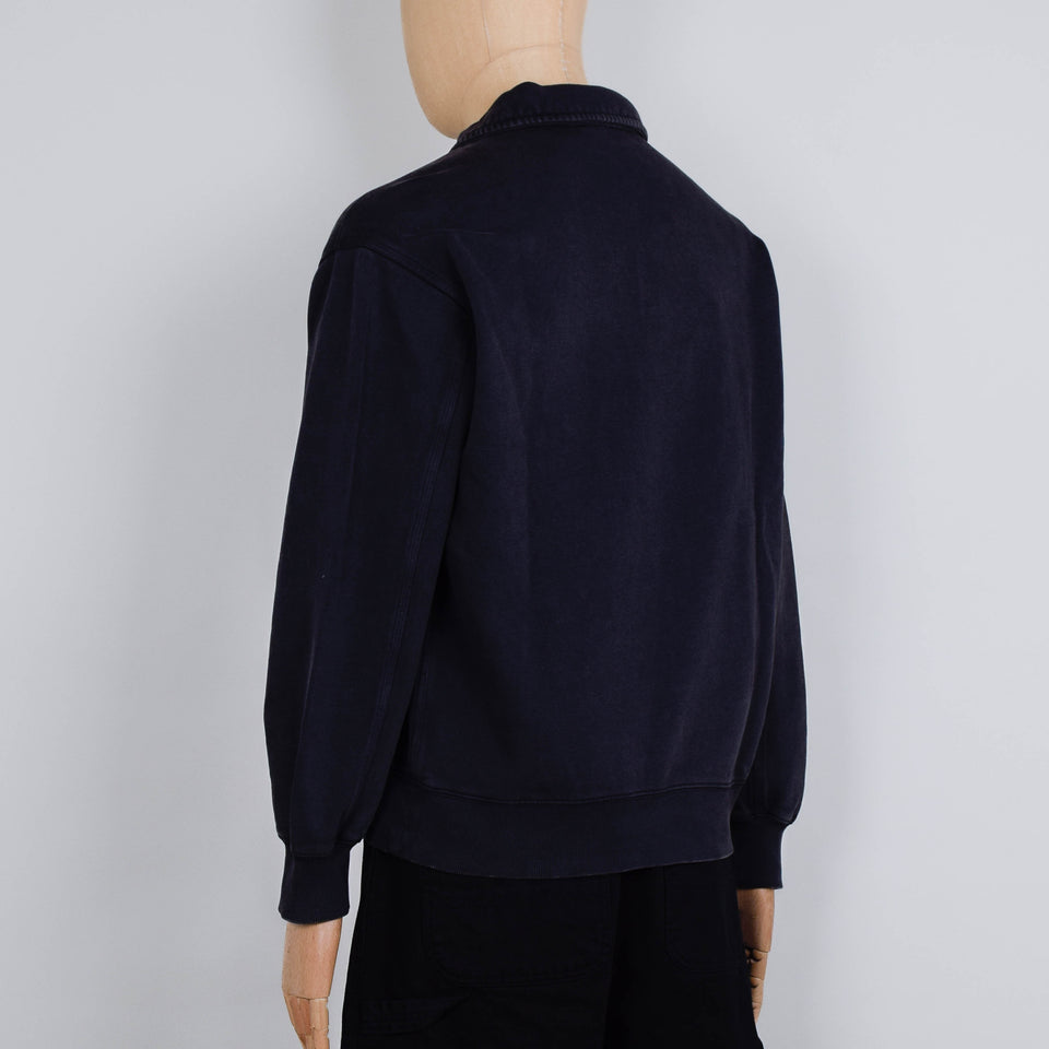 Carhartt WIP Half Zip Detroit Sweatshirt - Black Stone Washed