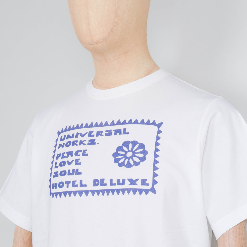 Universal Works Print Tee Single Jersey Mexico - Ecru / Yellow